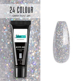 Glittery Builder UV Gel For Quick Extension 12 - Silver Glitter