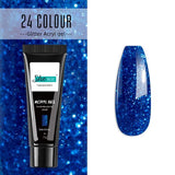 Glittery Builder UV Gel For Quick Extension 14 - Blue Glitter
