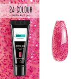 Glittery Builder UV Gel For Quick Extension 16 - Light Red Glitter