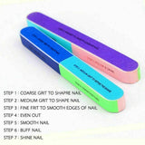 Nail File Buffer Set for Manicure Pedicure Double Sided, 7 Way Shape & Shine PACK OF 5