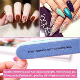 Nail File Buffer Set for Manicure Pedicure Double Sided, 7 Way Shape & Shine PACK OF 5