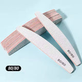 Professional Moon-Style Nail File Set – 80/100/150/180/240 Grit | Manicure & Buffer Tools