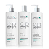 Strictly Professional Combination Cleanser/Toner/Moisturiser Bundle 500ml Each