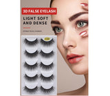 5 Pair 3D Mink False Strip Eyelashes Long Thick Soft Fake Eye Lashes