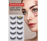 5 Pair 3D Mink False Strip Eyelashes Long Thick Soft Fake Eye Lashes