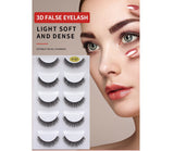 5 Pair 3D Mink False Strip Eyelashes Long Thick Soft Fake Eye Lashes