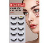 5 Pair 3D Mink False Strip Eyelashes Long Thick Soft Fake Eye Lashes