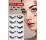 5 Pair 3D Mink False Strip Eyelashes Long Thick Soft Fake Eye Lashes