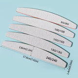 Professional Moon-Style Nail File Set – 80/100/150/180/240 Grit | Manicure & Buffer Tools
