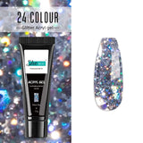 Glittery Poly Builder UV Gel Kit Jelly Crystal Nail Art Quick Extension