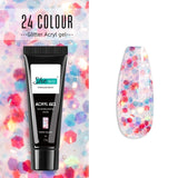 Glittery Poly Builder UV Gel Kit Jelly Crystal Nail Art Quick Extension