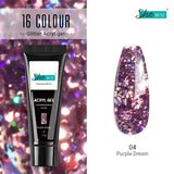 Glittery Builder UV Gel For Quick Extension 04 - Purple Dream