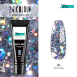 Glittery Poly Builder UV Gel Kit Jelly Crystal Nail Art Quick Extension