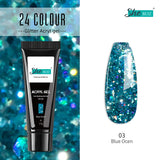 Glittery Builder UV Gel For Quick Extension 03 - Blue Ocen