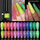 Reflective Glitter Gel Polish Soak Off Nail Gel Varnish Flashing Effect