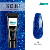 Glittery Builder UV Gel For Quick Extension 14 - Blue Glitter