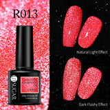 Reflective Glitter Gel Polish Soak Off Nail Gel Varnish Flashing Effect