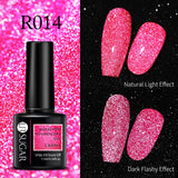 Reflective Glitter Gel Polish Soak Off Nail Gel Varnish Flashing Effect