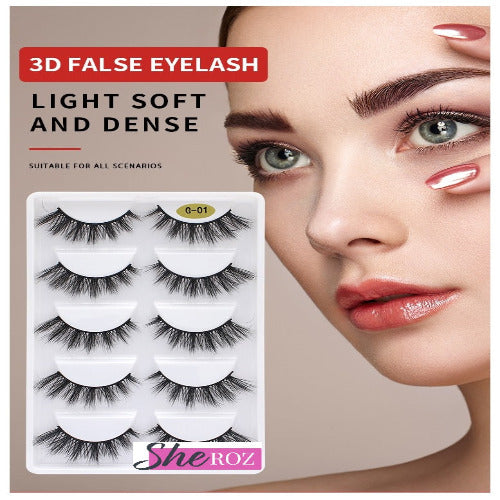 5 Pair 3D Mink False Strip Eyelashes Long Thick Soft Fake Eye Lashes