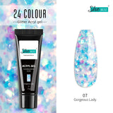 Glittery Poly Builder UV Gel Kit Jelly Crystal Nail Art Quick Extension