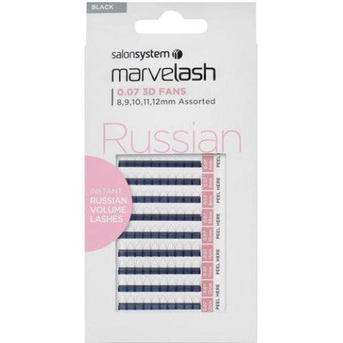 Salon System Marvelash 0.07 3D Fans – Assorted 8–12mm