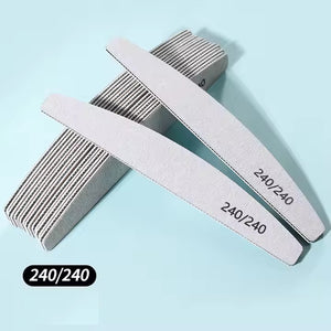 Professional Moon-Style Nail File Set – 80/100/150/180/240 Grit | Manicure & Buffer Tools
