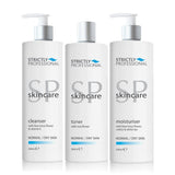 Strictly Professional Normal/Dry Skin Cleanser/Toner/Moisturiser Bundle 500ml Each