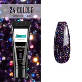 Glittery Poly Builder UV Gel Kit Jelly Crystal Nail Art Quick Extension