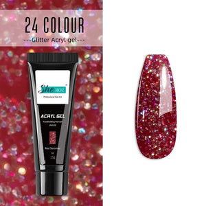Glittery Poly Builder UV Gel Kit Jelly Crystal Nail Art Quick Extension