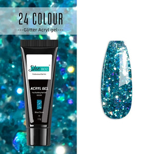 Glittery Poly Builder UV Gel Kit Jelly Crystal Nail Art Quick Extension