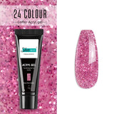 Glittery Poly Builder UV Gel Kit Jelly Crystal Nail Art Quick Extension