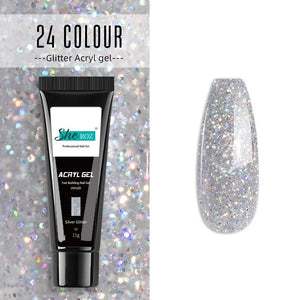 Glittery Poly Builder UV Gel Kit Jelly Crystal Nail Art Quick Extension