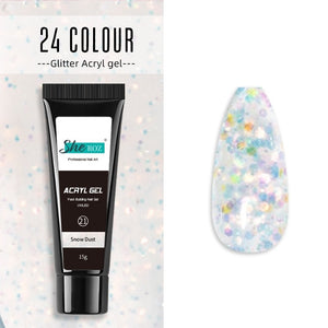 Glittery Poly Builder UV Gel Kit Jelly Crystal Nail Art Quick Extension