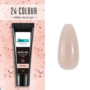 Glittery Poly Builder UV Gel Kit Jelly Crystal Nail Art Quick Extension