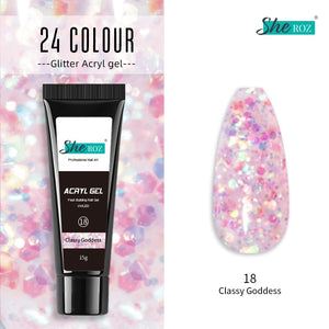 Glittery Poly Builder UV Gel Kit Jelly Crystal Nail Art Quick Extension