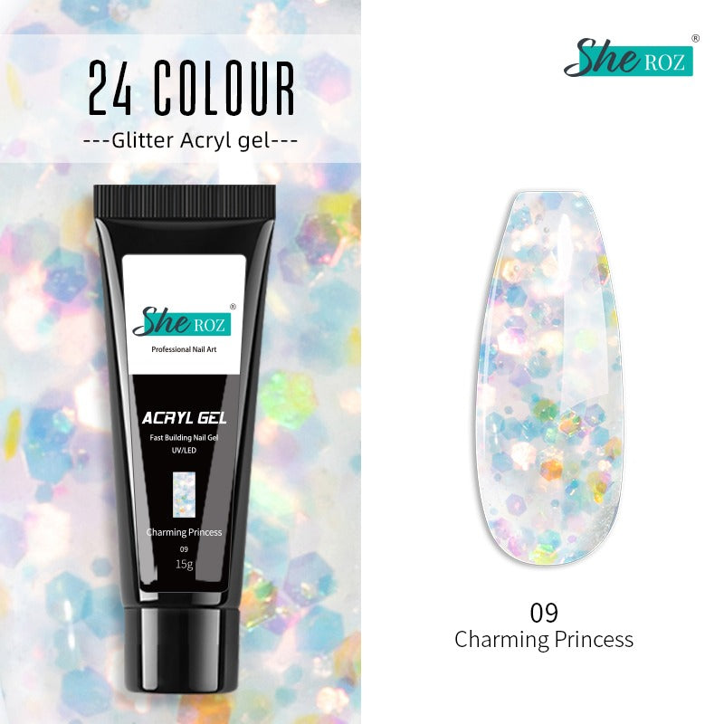 Glittery Builder UV Gel For Quick Extension 09 - Charming Princess