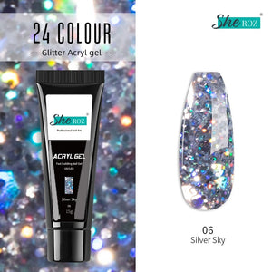 Glittery Builder UV Gel For Quick Extension 06 - Silver Sky