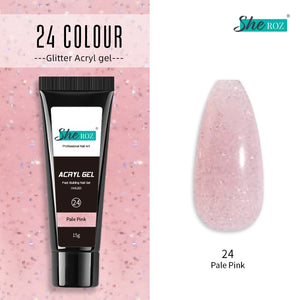 Glittery Poly Builder UV Gel Kit Jelly Crystal Nail Art Quick Extension