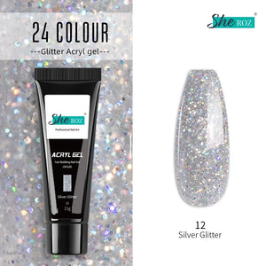 Glittery Poly Builder UV Gel Kit Jelly Crystal Nail Art Quick Extension