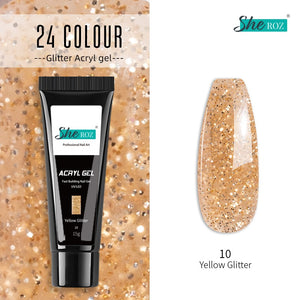 Glittery Poly Builder UV Gel Kit Jelly Crystal Nail Art Quick Extension