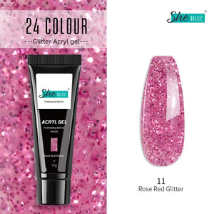 Glittery Poly Builder UV Gel Kit Jelly Crystal Nail Art Quick Extension