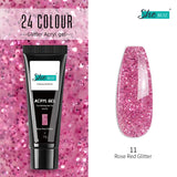 Glittery Poly Builder UV Gel Kit Jelly Crystal Nail Art Quick Extension