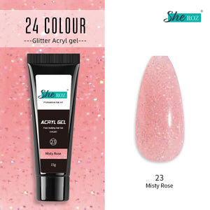 Glittery Poly Builder UV Gel Kit Jelly Crystal Nail Art Quick Extension