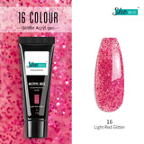 Glittery Builder UV Gel For Quick Extension 16 - Light Red Glitter