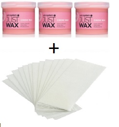 Salon System Just Wax Hair Removal Wax - Cream + Strips Bundle