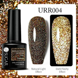Reflective Glitter Gel Polish Soak Off Nail Gel Varnish Flashing Effect