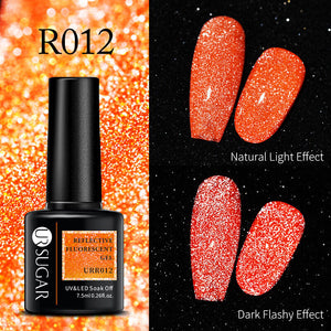 Reflective Glitter Gel Polish Soak Off Nail Gel Varnish Flashing Effect