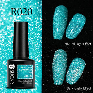Reflective Glitter Gel Polish Soak Off Nail Gel Varnish Flashing Effect