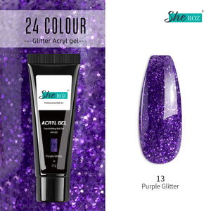 Glittery Poly Builder UV Gel Kit Jelly Crystal Nail Art Quick Extension